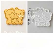 Valentine's Day Animal Biscuit Mold Couple Bear Rabbit Cat Dog Cookie Cutter Fondant Cake Decoration Cutting Mold Baking Tool For Wedding - White - View 6