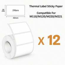 Printable White Self-Adhesive Thermal Paper, Smudge-Proof Label Refills Compatible With M110 M120 M200 Printers, Barcode Printing, Shipping Address Stickers, Office Filing, Home Storage, Paper Refill Only - View 28