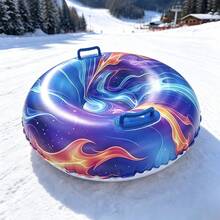 1pc Inflatable Flame Ski Tube PVC Material Snow Sled With Handles, Suitable For Ski Slope Sliding, Winter Outdoor Leisure Sports, Christmas Gift - Flame Ski Tube - View 13