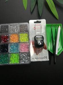 Decorative DIY Finger Counter Set, Electronic Tally Counter With Rhinestone Material Kit, Self-Assembly Handmade Kit, DIY Multiple Styles, Gift For Craft Enthusiasts, Adjustable Wristband, Prayer Counter - Multicolor - View 14