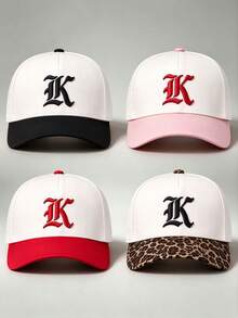 1pc Two-Tone Men Hats Letter LK Embroidered Hats For Men Adjustable Design Perfect For Travel, Parties, Hiking, Sun Protection And Outdoor Activities - Multicolor - View 10