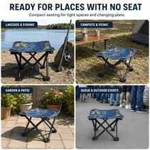 Adult Portable Folding Camping Stool, 1.09 Lbs Lightweight Compact Outdoor Chair, 11.8 Inch Small Stool, Suitable For Fishing, Gardening, Picnic And Activities - Multicolor - View 6