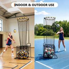 Techigher Portable Volleyball Setter Training Net With Lockable Wheels, 5 Angles, Adjustable Height Volleyball Training Equipment, Indoor Outdoor Practice Target Net For Setting Spiking Drills - Yellow - View 5