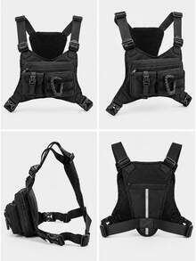 Men's Tactical Vest With Adjustable Shoulder Straps, Quick-Release Breathable Multi-Function Tactical Chest Bag, Outdoor Exploration, Hiking, Training, Practical Tactical Belt Equipment, Construction Vest, Bulletproof Holster Vest - Multicolor - View 5