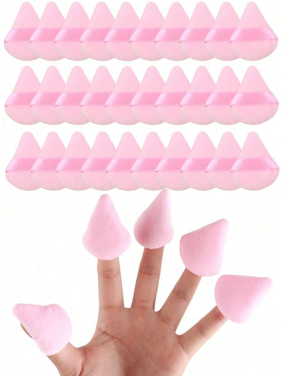 5pcs/10pcs/12pcs/20pcs/30pcs/50pcs/100pcs Mini Triangle Flocked Double-Sided Makeup Sponges, Suitable For Setting, Soft And Fluffy Texture, For Face & Body Powder Puffs, Makeup Beauty Tool Mixed Set,Makeup Sponge,Makeup Tools - Multicolor - View 1