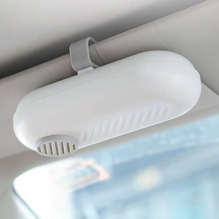 1pc Universal Car Sun Visor Glasses Holder, Durable ABS Resin Eyewear Storage Box With Clip, Multi-Function Car Interior Accessory - A - View 1