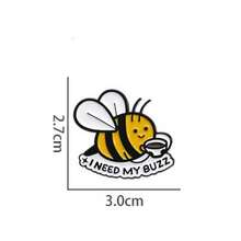 1pc Funny Bee Drinking Coffee Enamel Brooch, Personalized English Slogan Badge, Cute Insect Decorative Pin For Bags, Clothes, Versatile Gift Accessory - Multicolor - View 4