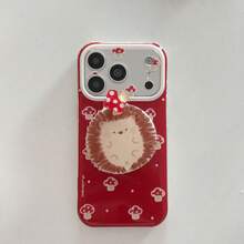 1pc Cute Hedgehog & Mushroom Cartoon Magnetic Phone Grip, 360° Rotation Strong Adsorption Retractable Phone Holder, Compatible With IPhone 18 Pro Max & Android - Multicolor - View 6