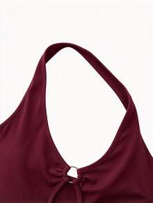 Sexy Fashionable Solid Color Hollow Ring Camisole Vest, New Spring/Summer Outdoor Top For Women Casual - Burgundy - View 8