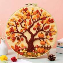 Needle Felting Kit For Beginners. 2D Flat Printing. Beautiful Trees . For New & Skilled Crafters. DIY Wool Painting Set. Includes Foam Mat, Felt, Hoop & Guide. Handmade Home Decor Ornament. 20x20cm/7.87x7.87in. - 20x20cm/7.87x7.87in - View 16
