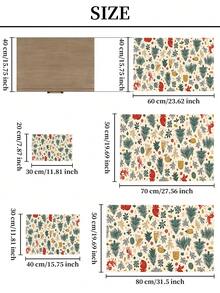 Diatom Mud Absorbent Moisture-Proof Mat, Christmas Forest Squirrel Pattern, Cream White Kitchen Countertop Non-Slip Water-Absorbing Floor Mat - Beige - View 2