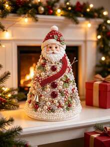 1pc Christmas Style DIY Handmade Kit, Cone-Shaped Beaded Christmas Tree Making Set, Handmade Art DIY Ornament Craft, Christmas Tabletop Decor Set, Winter Holiday Family Activity And Christmas Gift, Christmas Decoration - Multiple Colors and Styles - View 9