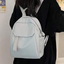 Japanese Style Lightweight Solid Color Minimalist Mini Backpack For College Students, Versatile School Bag, Comfortable For Shopping - Multicolor - View 4