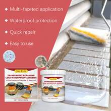 Transparent Waterproof Leak Repair Sealant, Tile-Free Waterproofing Agent, Kitchen Bathroom Floor Tile Leak Protection Coating - A - View 7