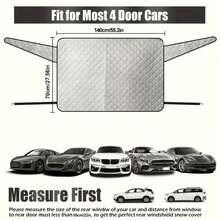Magnetic Car Rear Window Sunshade, Anti-Theft Anti-Wind Flap Design, Upgraded Version With Hooks And Straps, Heat-Insulating UV-Blocking Rear Windshield Sunshade, Foldable Car Sunshade With Zipper Storage Bag, Universal For Sedans And SUVs - Z - View 10