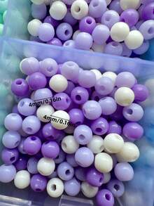 50g Minimalist Cute Acrylic 4mm Small Round Beads Mixed Color Series DIY Jewelry Necklace Bracelet Craft Making Accessories Loose Beads - 4mm Round Beads - View 4
