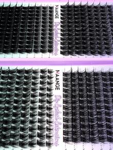 MAANGE 480 Clusters Cartoon Cat Eye Eyelash Extensions, Mixed Style Book Eyelashes, Thick Black Dramatic Eyelash Clusters, DIY Eyelash Extensions, Multi-Layer Voluminous Eyelash Clusters, Suitable For Daily, Party And Stage, Girls Gift, Halloween Gift, Party Eyelashes, Women Gift - D - View 11