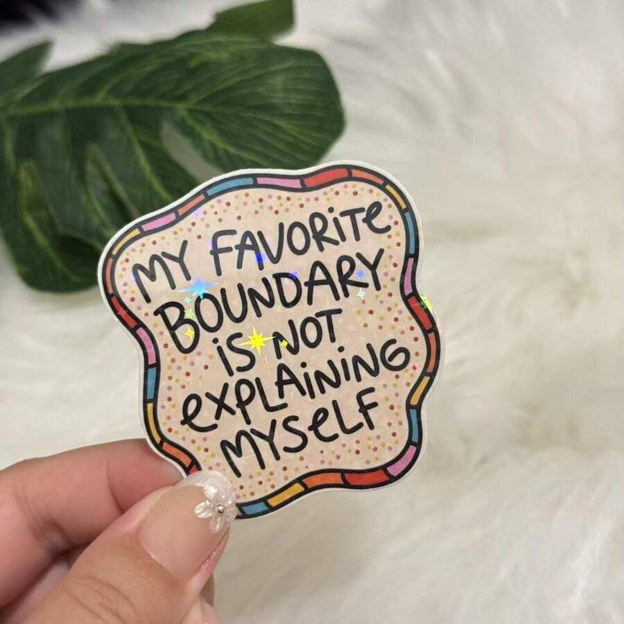 2D Flat Sticker-Healthy Boundaries Vinyl Sticker,Mental Health Awareness,Laptop Decal MP3 Player Decal, 2D Flat - one-size - View 1