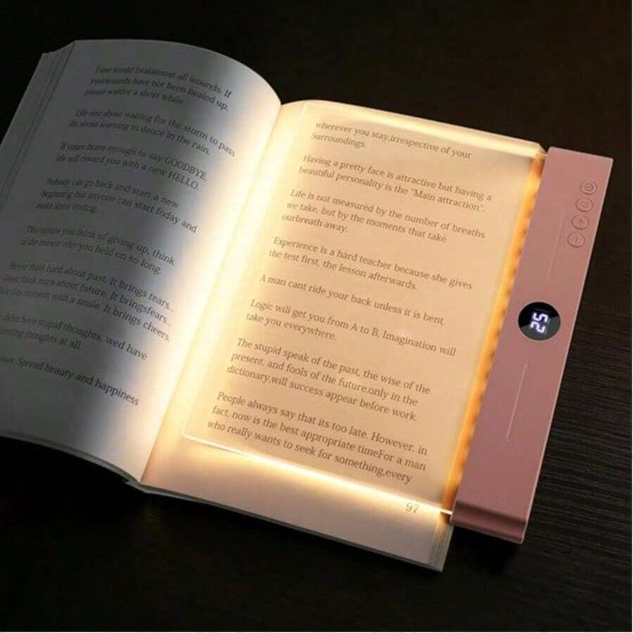 مصباح قراءة LED، قابل للشحن عبر USB، حماية العين، إضاءة الصفحة الكاملة، تصميم مصباح قراءة لوحي LED، سطوع قابل للتعديل، مناسب للقراءة والكتابة وغرفة النوم