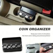 1pc Coin Box Suitable For Car Coin Storage Box Universal Storage Coin Counting Machine Car Truck Accessories Black Plastic Coin Storage Container Box - A - View 12