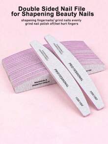 5/10pcs Nail Polishing Tools, Crescent-Shaped Wooden Double-Sided Nail File 100/180 Grit, Washable Nail Buffer, Suitable For Natural And Artificial Nails, Nail Salon Accessories - Multi-color - View 12