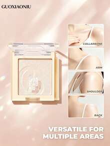 GUOXIAONIU Champagne Gold Highlighter Powder, Universal Shade Flattering For All Skin Tones, Pigmented & Long-Lasting, Waterproof & Sweat-Resistant, Natural Lit-From-Within Luminous Glow Face Makeup,Beginner Friendly - Champagne Gold - View 4