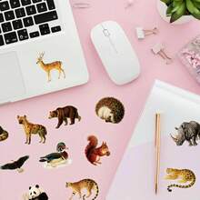 56pcs Vintage Natural History Animal Doodle PET Stickers, Suitable For Decorating Stationery, Gift Packaging, Patterned Envelope Seals, Self-Adhesive Labels, Planner And Creative Projects - one-size - View 4