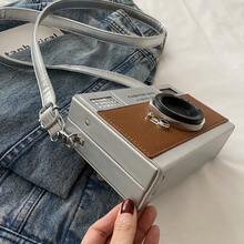 Creative Hard Shell Box Bag Fashionable Personalized Camera Shaped Crossbody Bag Funny Gift 1pc Camera Bag Fashionable Shopping Shoulder Women's Bag Handheld Small Square Bag - A - View 9
