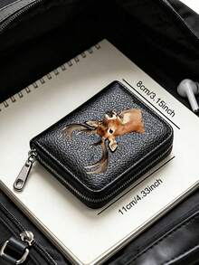 Dompet Pria, Motif Rusa yang Menawan, Tas Kartu Multifungsi, Dompet Koin, Tempat Kartu Kredit, Dompet Mini, Hadiah untuk Wanita dan Pria, Untuk Natal - MultiWarna - View 10
