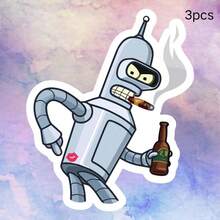 Nhãn dán vinyl Futurama Bender "Kiss My Shiny Metal" - Thiết kế robot hoạt hình, decal tự dính cho ô tô, xe tải, xe máy, laptop, mũ bảo hiểm & nhiều hơn nữa - Bền bỉ và dễ dán trên mọi bề mặt nhẵn, decal xe máy - Một cỡ - Xem 11