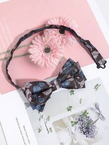 1PC Fashion Men's Exquisite Floral Pattern Bowknot, Comfortable And Versatile, Suitable For Daily Wear, Shopping, Banquet, Party, Date - Pink - View 4
