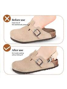 1pc Women's Winter Anti-Slip Back Strap Slippers Elastic Band Anti-Wear PU Shoe Boots Accessories - Multicolor - View 4