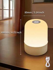 Modern Touch LED Bedside Lamp, 16 Colors, 3 Modes, USB Powered, Rechargeable Lithium Battery, With Remote Control, Suitable For Bedroom, Living Room And Camping - Tap Light - View 11