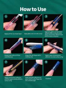 Nailpop återanvändbara sömlösa nagelförlängningstips med hög transparens och tunn kant, full täckning, långvarig naturlig effekt, kompatibla med alla geltyper, professionell kvalitet, höst/vinter, nagelkonsttillbehör för hemmet och salongen - Genomskinlig - Visa 4