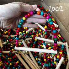1PC/2PCS Pet Bird Colorful Beads Swing Toy Bird Cage Bird Nest Hanging With Bell Swing Pet Boredom Relief Toy Mixed Colors - A - View 13