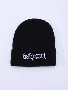 1pc Women's Fashion Versatile Solid Color Letter "Babygirl" Embroidered Knitted Beanie Hat, Suitable For Autumn/Winter Warmth, Daily Wear And Outings - A - View 15