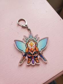 4Pcs Game Anime Chibi Character Acrylic Keychains, Fashion Bag Charms, Suitable For Game Fans Gifts, Fun Collection, All Season Use - Multicolor - View 7