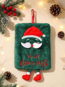 1pc Christmas Theme Hand Towel, Cute Snowman Christmas Tree Reindeer Santa Claus Decorative Towel, Super Absorbent, Soft And Lint-Free, Multi-Purpose - Multicolor - View 10
