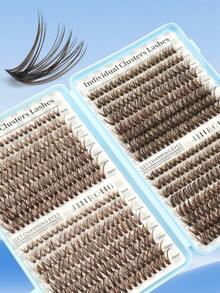 640pcs Brown Eyelash Book 50D/60D/80D/100D Mixed Thick & Curly Volume Eyelashes, Comfortable & Lightweight, Suitable For Beginners, DIY Lash Extension, Dates, Holidays, Special Effects - C - View 4