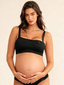 Hart & Haze 5pcs/Set Maternity Nursing Bras, Comfy Front Unclip Seamless Bras, Multi-Color Minimalist, For Pregnancy & Postpartum Breastfeeding. - Multicolor - View 5