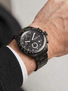 Fossil Men's Machine Chronograph - Black Stainless Steel, Tachymeter, 10 ATM - Black - View 7