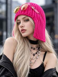 Unisex Thickened Knit Hat With Ear Protection; The Thick, Warm Knit Fabric Features Integrated Ear Flaps To Shield Against Cold Winds. A Versatile Choice For Autumn And Winter, Suitable For Cycling Commutes, Skiing, And Outdoor Activities. - Multicolor - View 2