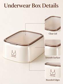 Underwear Storage Box With Lid, Built-In Aromatherapy Design Dust-Proof Bra Organizer, Large Capacity Wardrobe Lingerie Storage Container For Bedroom Closet - Multicolor - View 6