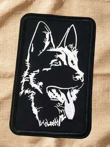 1/2/3/5pcs Funny Halloween Gift Printed Patch Morale Badge, Personalized Badge, Tactical Dog Line Hook And Loop Morale Patch, German Shepherd Doberman Minimalist Line Patch, Helmet Backpack Patch, DIY Patch Sticker, Wild Hardcore Techwear Style, Outdoor Adventure Enthusiast Decoration Collection Arm Patch, Graduation Season Birthday Gift, Techwear Hand-Drawn Working Dog Portrait Pattern - Badge - View 5