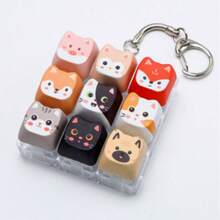 1 cái móc khóa mặt dây chuyền đồ chơi nhỏ bàn phím 9 phím thiết kế mèo hài hước giải tỏa căng thẳng phổ biến - Nhiều màu - Xem 8