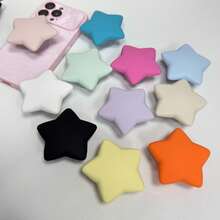 Liquid Silicone 3D Star & Heart Phone Grip Stand, Adhesive Expandable Portable Desktop Stand, Solid Color Minimalist Back Mount Stand, Foldable Multi-Function Phone Stand, Portable Air Cushion Phone Stand, Expandable Desktop Stand Slouchy Stand, Push-Pull Phone Grip Phone Accessory - Star Design - View 2