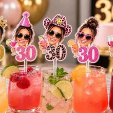 10/30/50/100pcs Customized Photo Wedding Personalized Letter Stir Sticks | Party Decoration, Transparent Acrylic Letter Customized Acrylic Stir Sticks - Multicolor - View 3