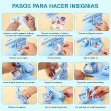 Square Button Maker Machine With 50 Buttons And 50 Magnets, 5 Cm - Blue - View 6