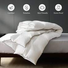 Edredón de plumón tamaño para todas las estaciones, edredón blanco silencioso 90x90 - Una almohada de talla única - Ver 5