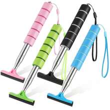 1pc Car Rearview Mirror Wiper Stainless Steel Telescopic Multi-Layer Brush Head Glass Cleaning Brush Handheld Squeegee - Multicolor - View 14